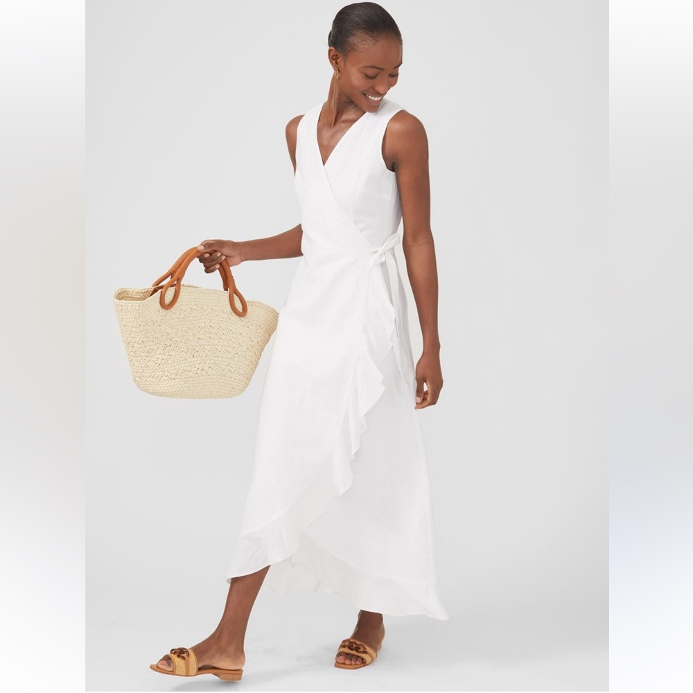J McLaughlin White Wrap Dress